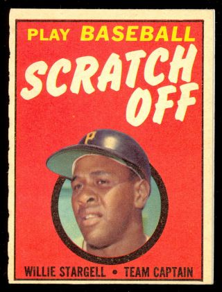 1970 Topps Play Baseball Scratch Off Willie Stargell Nm Unscratch Pitts Pirates