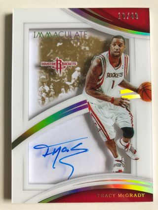 17 - 18 Immaculate Shadowbox Signatures Tracy Mcgrady Autograph Auto Card 19/49