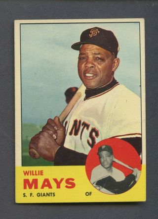 1963 Topps 300 Willie Mays San Francisco Giants Hof