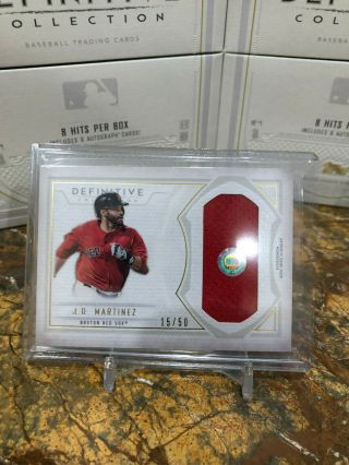2019 Topps Definitive J.  D.  Martinez Game Patch 15/50 Red Sox