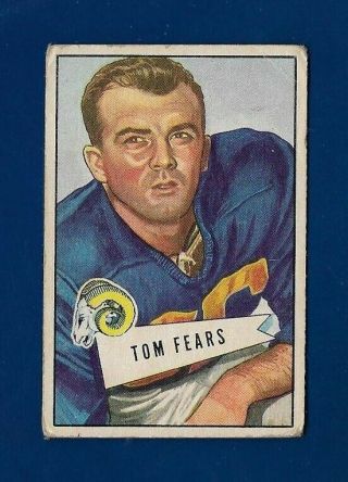 1952 Bowman Small 13 Tom Fears (hof) (g - Vg) Los Angeles Rams