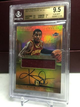 Kyrie Irving 2012 - 13 Panini Gold Standard Rookie Auto Patch Bgs 9.  5