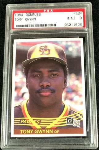 1984 Donruss Tony Gwynn San Diego Padres 324 Baseball Card Graded Psa 9