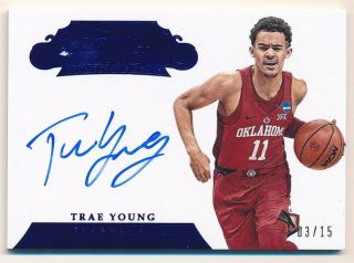 Trae Young 2018/19 Panini Flawless Rc Rookie Autograph Sp Auto 03/15 $600,