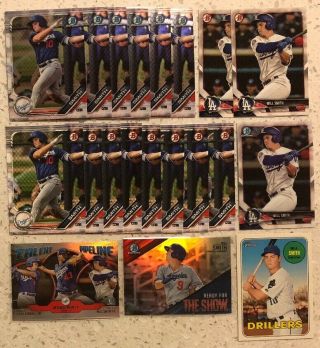 20 Will Smith Cards: 2018 2019 Bowman,  Chrome,  Heritage,  Non Auto Dodgers Rookie