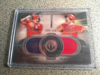 2019 Tribute Mike Trout Albert Pujols Dual Relic 38 / 150 Los Angeles Angels