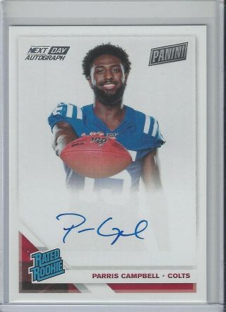 2019 Panini National Gold Packs Parris Campbell Next Day Rookie Auto Colts