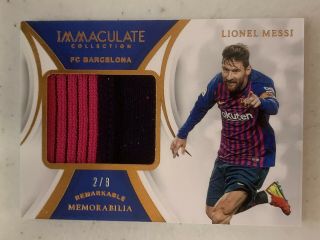 2018 - 19 Immaculate Soccer Lionel Messi Patch Gold 2/8 Ssp Fc Barcelona