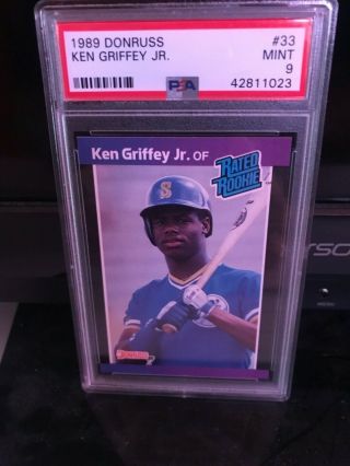 1989 Donruss Ken Griffey Jr Rookie Card Psa 9