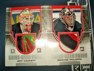 13/14 Itg Between The Pipes Jeff Hackett Game Patch /19 Chicago