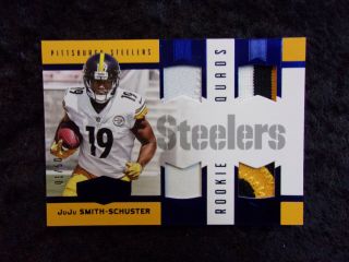 2017 Patches & Plates Rqm - 25 Juju Smith - Schuster Steelers Rookie Quads 1/50 Nmmt