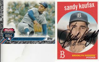 Sandy Koufax 2017 Topps Los Angeles Dodgers Hof World Champion Card With Bonus