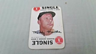 Mickey Mantle 1968 Topps Game Card Insert 2 Ny Yankees Vintage
