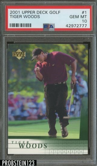 2001 Upper Deck Golf 1 Tiger Woods Psa 10 Gem 2