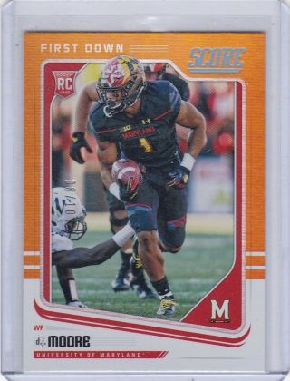 D.  J.  Moore 2018 Score First Down Rc Parallel 08/10 384 Panthers Maryland