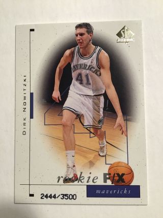 Dirk Nowitzki 1998 Sp Authentic Rc 99 Dallas Mavericks ‘d/3500