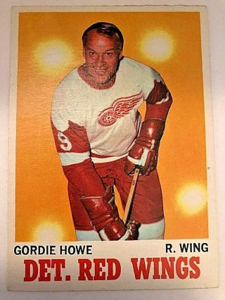 Gordie Howe Detroit Red Wings 1970 - 71 Topps Hockey (pretty Good Shape For Age)