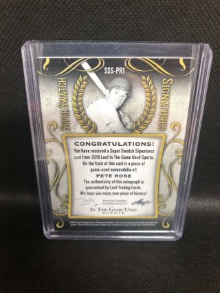 Pete Rose 2019 Leaf In The Game Auto Autograph Jersey Patch /35 2