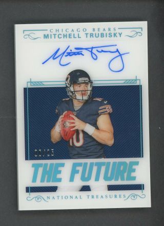 2017 National Treasures The Future Mitchell Trubisky Bears Rc Rookie Auto 6/25