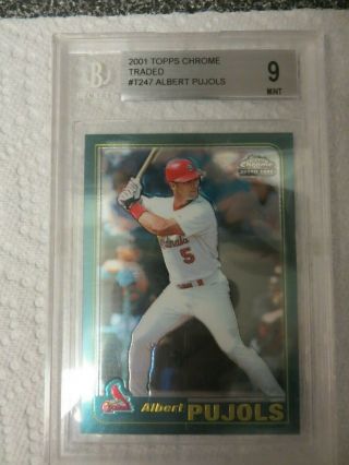 2001 Topps Traded T247 Albert Pujols St.  Louis Cardinals Rc Rookie Bgs 9 W/ 9.  5