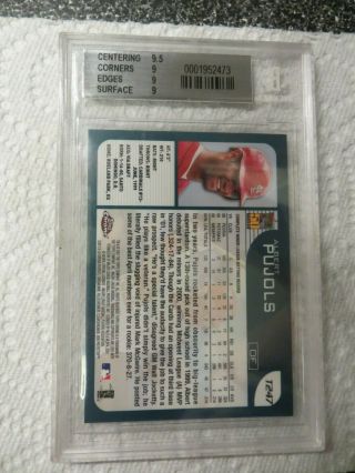 2001 Topps Traded T247 Albert Pujols St.  Louis Cardinals RC Rookie BGS 9 w/ 9.  5 2