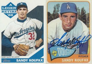 Sandy Koufax 2015 Topps Los Angeles Dodgers Hof World Champion Card With Bonus