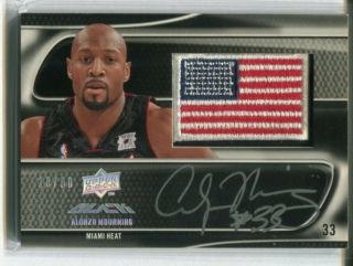 2008 - 09 Upper Deck Ud Black Alonzo Mourning Usa Flag Patch Auto Autograph 18/50