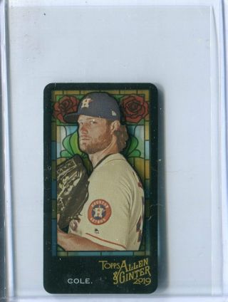 2019 Topps Allen & Ginter Gerrit Cole Stained Glass Mini 27 Sp From Rip Card