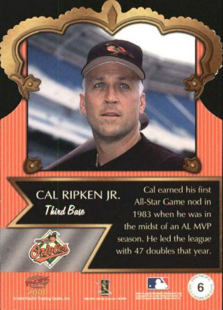 2000 Pacific Gold Crown Die Cuts 6 Cal Ripken Card 2
