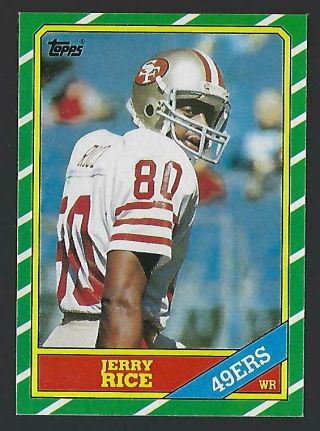 1986 Topps Jerry Rice Rc Football Card 161 Hof Centering
