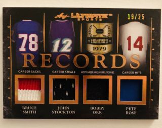 2019 Leaf Ultimate Sports Smith Stockton Orr Pete Rose Game Jersey D 19/25