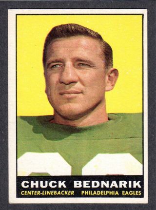 1961 Topps Football 101 Chuck Bednarik Pennsylvania Eagles Ex,  A