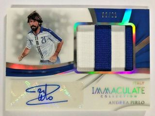 2018 - 19 Panini Immaculate Jersey Number Premium Patch Auto : Andrea Pirlo 02/21