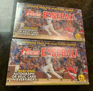 (2) 2017 Topps Heritage Baseball High Number Series Factory Hobby Boxes