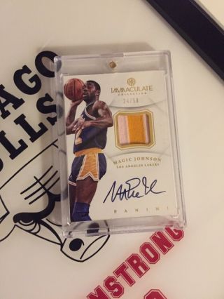2012 - 13 Panini Immaculate Auto Patch Magic Johnson Los Angeles Lakers