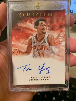 2018 - 19 Trae Young Origins Gold Auto 01/10.  Panini Chronicles Hawks Rc.