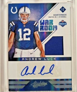 2012 Absolute War Room Materials Auto Autograph 4 Andrew Luck 01/25 Rc Rookie