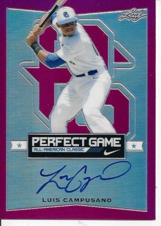2016 Leaf Perfect Game All - American Luis Campusano Pink Autograph 5/20