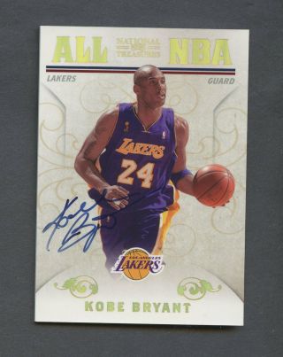 2009 - 10 National Treasures All Nba Kobe Bryant Lakers Auto 15/25