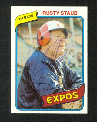 1980 Topps Rusty Staub 660 - Montreal Expos - Signed Autograph Auto -