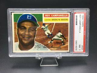 1956 Topps Baseball Roy Campanella Hof Psa Nm 7 Gray Back 101 Brooklyn Dodgers