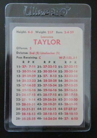 1981 Season - Apba Football Game Card - Lawrence Taylor - York Giants - Rc