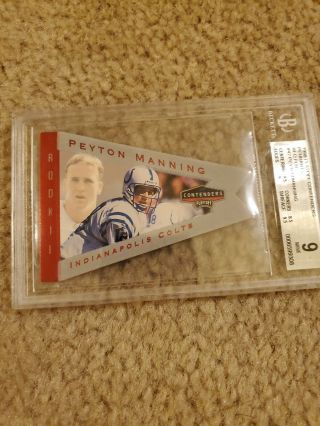 1998 playoff contenders pennants peyton manning Red Foil Rookie Card BCG 9 3