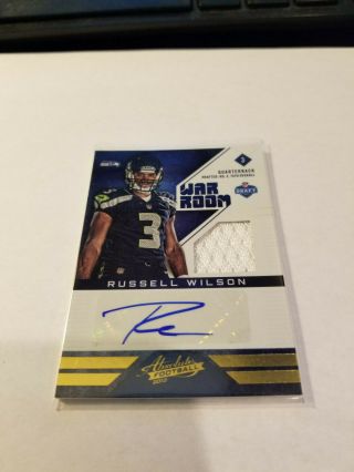 2012 Absolute War Room Materials Russell Wilson Patch Auto 10/49
