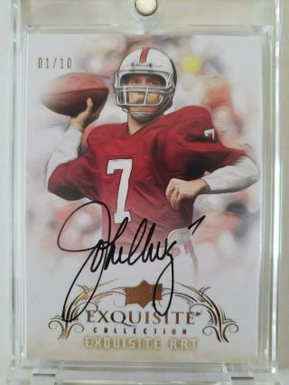 2014 Ud Exquisite Art John Elway On - Card Auto 1/10 Stanford Cardinals
