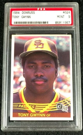 1984 Donruss Tony Gwynn San Diego Padres Baseball Card 324 Graded Psa 9