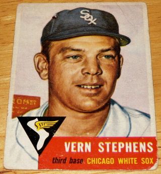1953 Topps Baseball Set,  270 Vern Stephens,  Chicago White Sox