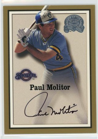 2000 Fleer Greats Of The Game Paul Molitor Auto Autograph Set Break