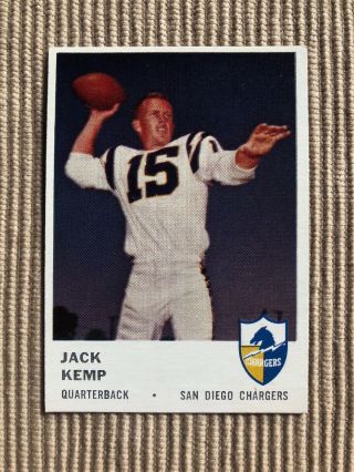 Vintage 1961 Fleer Football Jack Kemp 155 San Diego Chargers