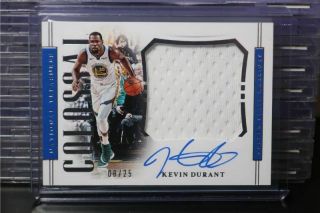 2018 - 19 National Treasures Kevin Durant Colossal Game Jersey Auto /25 Cmy